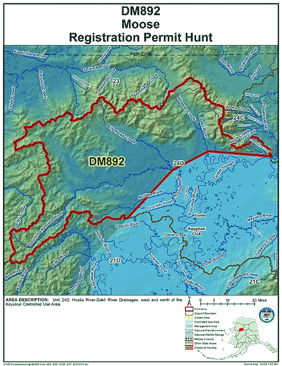 Map of moose hunt number dm892