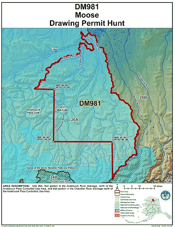 Map of moose hunt number dm981