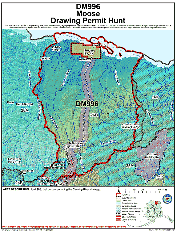Map of moose hunt number dm996