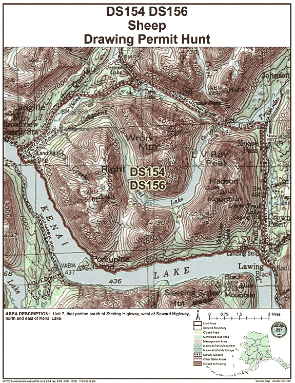 Map of  hunt number ds154