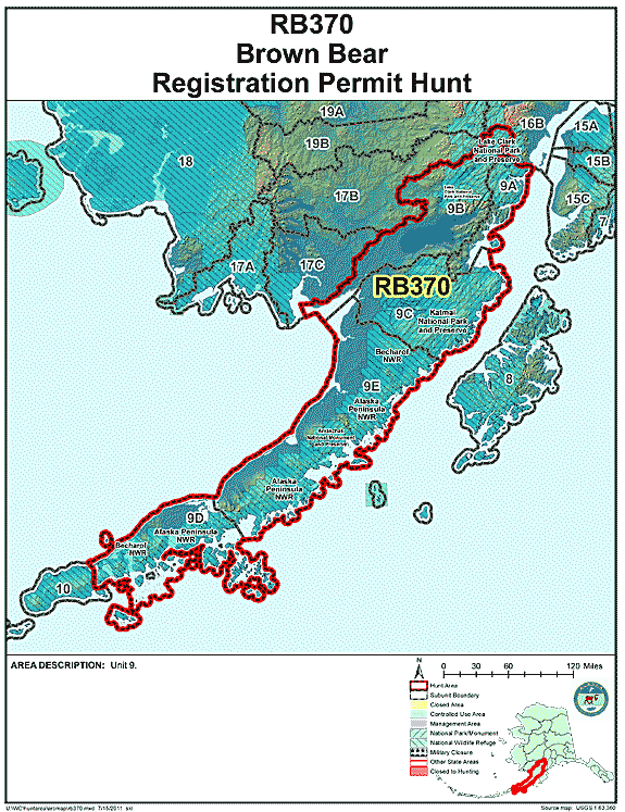 Map of  hunt number rb370