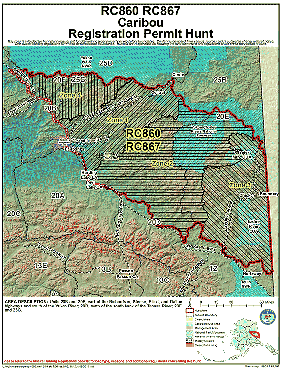 Map of caribou hunt number rc860