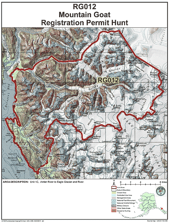 Map of  hunt number rg012