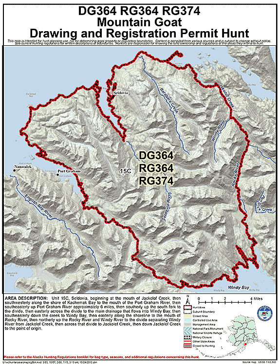 Map of  hunt number rg364