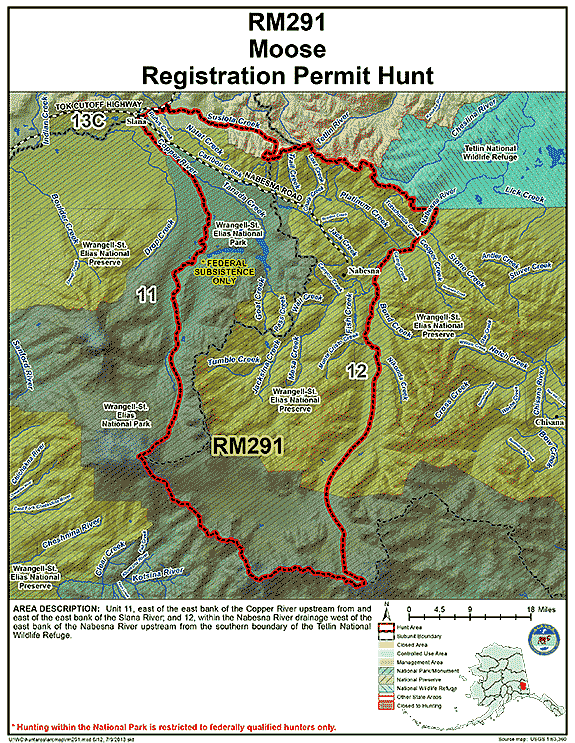 Map of moose hunt number rm291