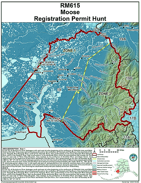 Map of moose hunt number rm615