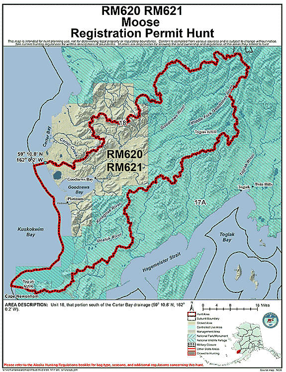 Map of moose hunt number rm620