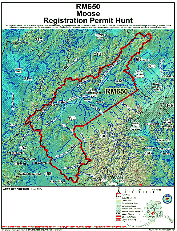 Map of moose hunt number rm650