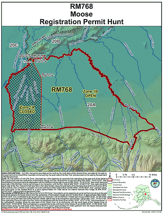 Map of moose hunt number rm768