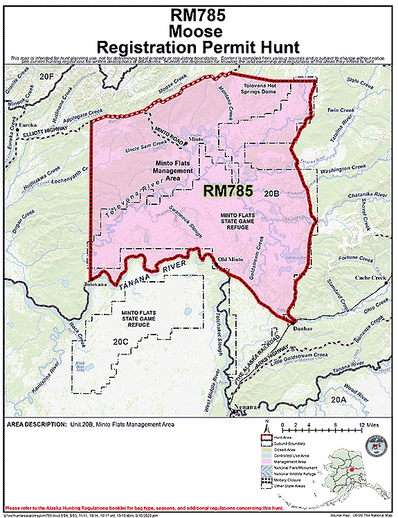 Map of moose hunt number rm785