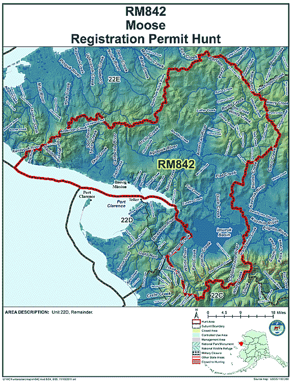 Map of moose hunt number rm842