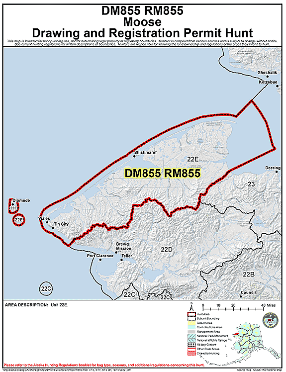 Map of moose hunt number rm855