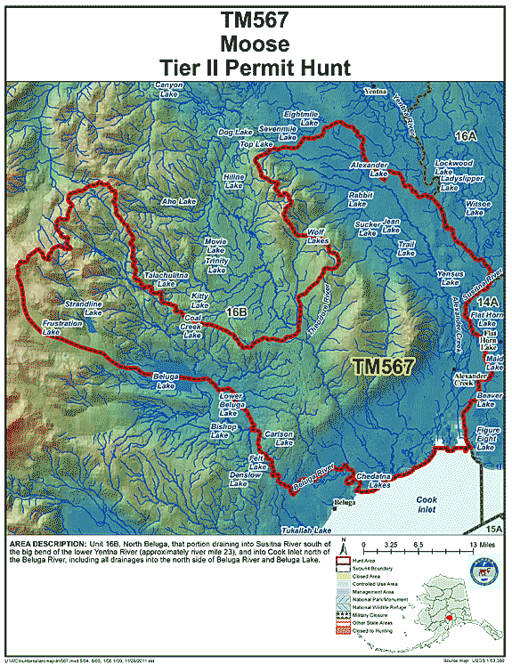 Map of moose hunt number tm567