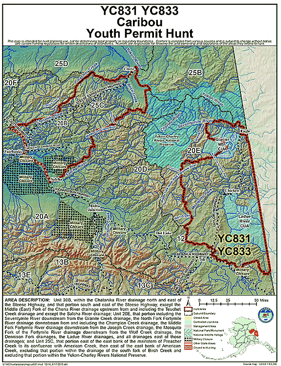 Map of caribou hunt number yc831