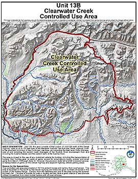 Map of Clearwater Creek Controlled Use Area