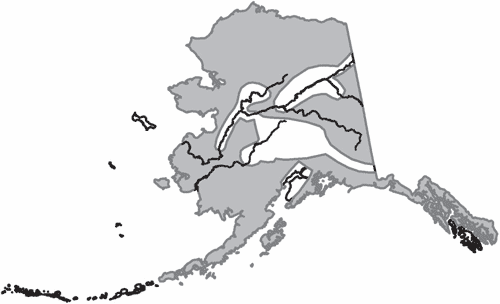 Range map of Willow Ptarmigan in Alaska