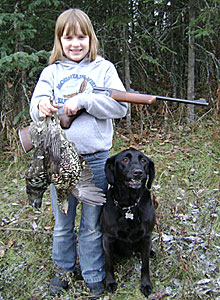 Successful hunter with her dog