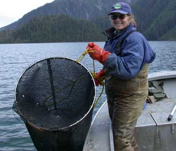 lady with net