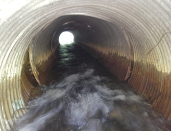 Caswell Creek culvert before replacement.