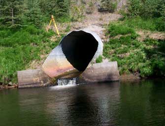 Coal Creek culvert before replacement.