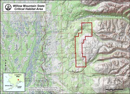 map of Willow Mountain