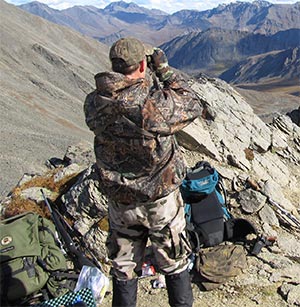 Man with binoculars