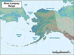 River Lamprey range map