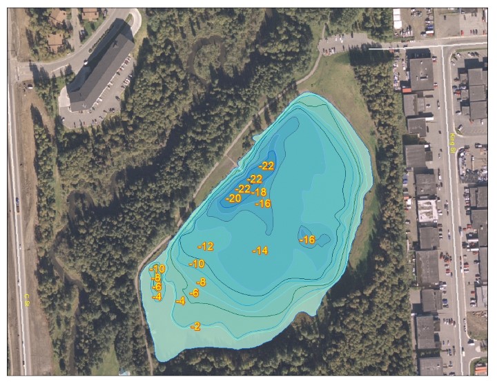 Bathymetric Map of Taku Campbell Lake