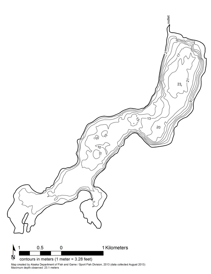 Bathymetric Map of Fielding Lake