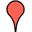 Red pin icon which represents not stocked lakes on the map.