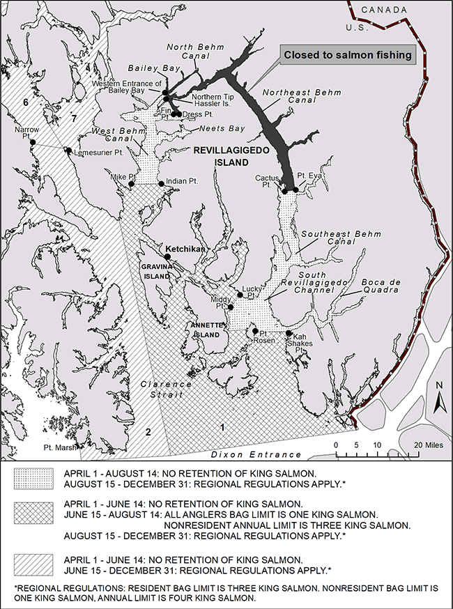 Sport Fishing Regulations for King Salmon in Southeast Alaska and the Ketchikan area for 2021