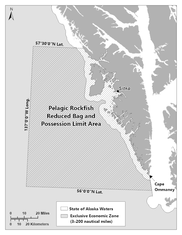 Sitka Area Pelagic Rockfish Limit Reduced in the Sitka Area in 2026