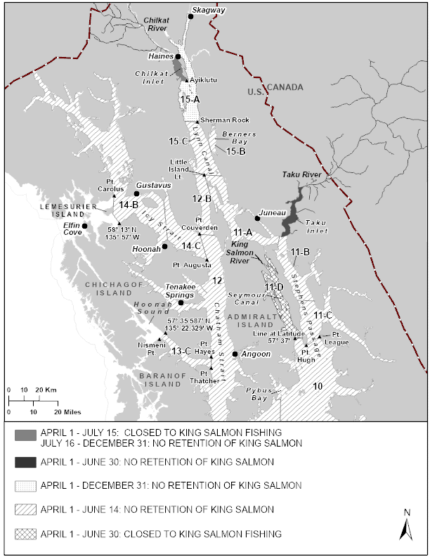 Sport Fishing Regulations for King Salmon in Southeast Alaska and the Haines/Skagway Area for 2024