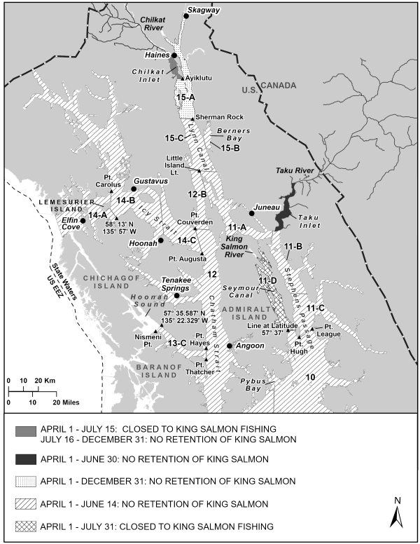 Sport Fishing Regulations for King Salmon in Southeast Alaska and the Juneau/Glacier Bay Area for 2025