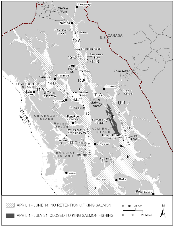 Sport Fishing Regulations for King Salmon in Southeast Alaska and the Juneau/Glacier Bay Area for 2026