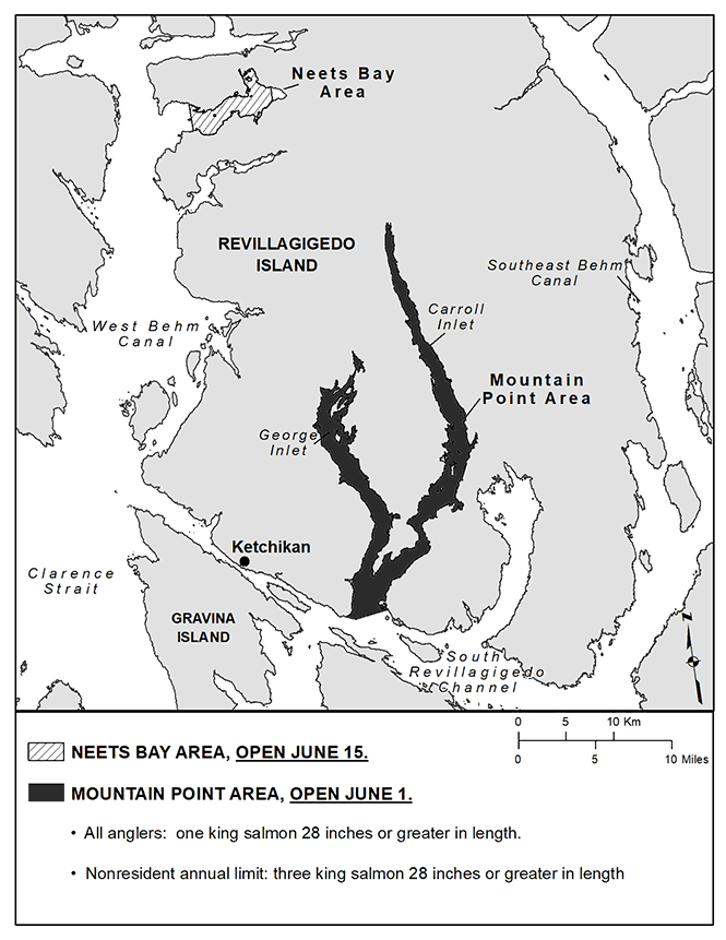 Ketchikan Terminal Harvest Areas Open to Harvest Hatchery King Salmon