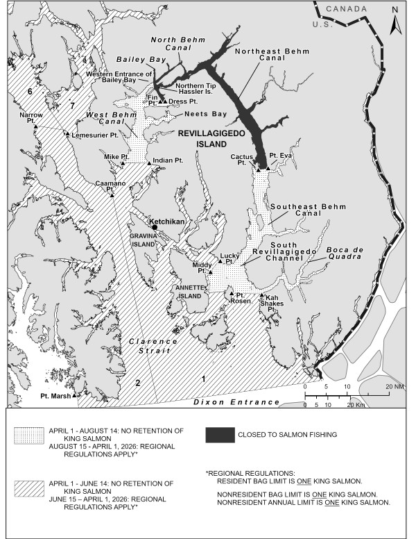 Sport Fishing Regulations for King Salmon in Southeast Alaska and the Ketchikan Area for 2025