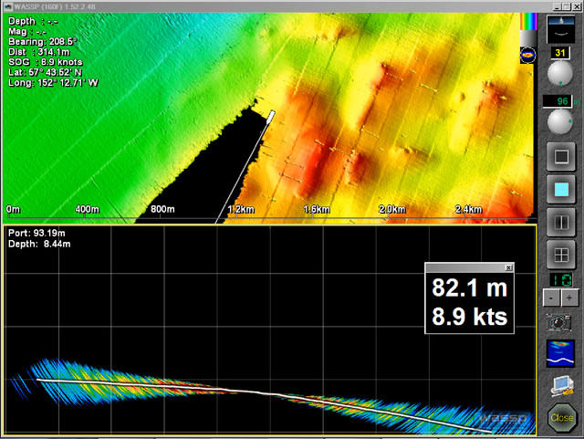 WASSP multibeam sonar screenshot