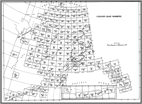 1:250,000 scale quad names and numbers