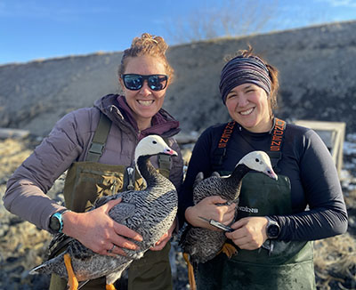 Biologists Tasha DiMarzio and Joanna Klass