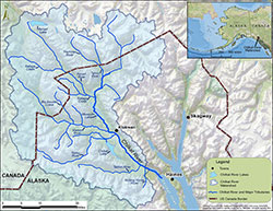 Mark-recapture sampling locations along the Chilkat River.