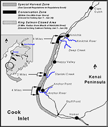 Central Cook Inlet sport fishery regulatory zones.