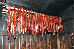 Drying salmon strips