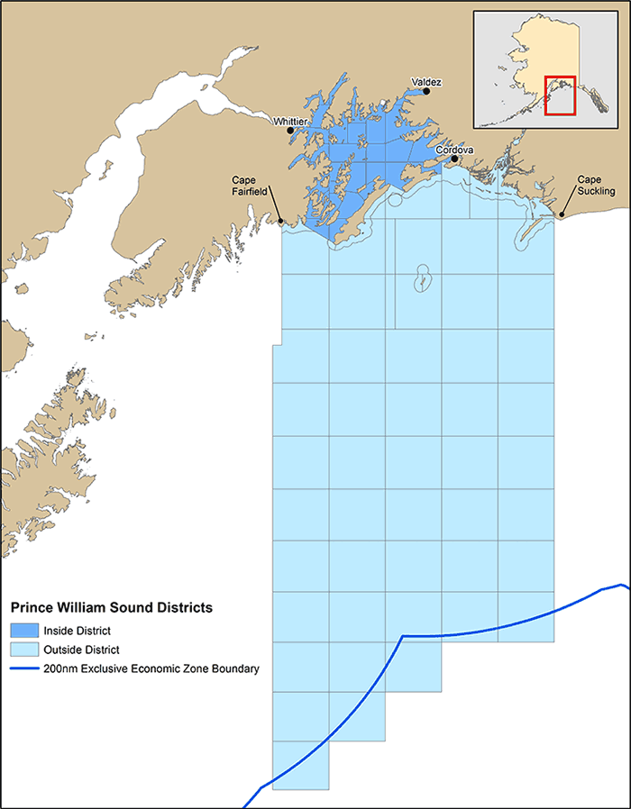 Prince William Sound Districts map