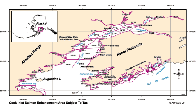 map of Cook Inlet salmon enhancement area