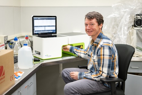 Staff in the hatchery lab