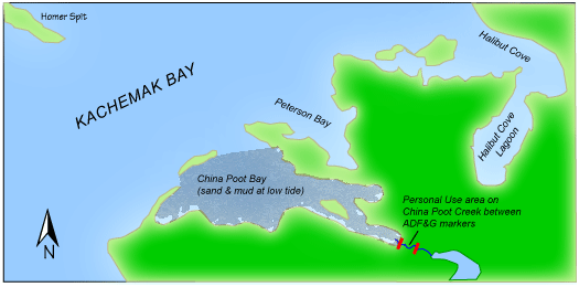 Graphic showing location of China Poot Bay