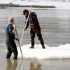 The ice chunks are always much bigger below the surface than they are above and are difficult to remove or break up.