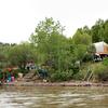 The Pilot Station sonar site consists of two counting stations located across from one another on the banks of the lower Yukon River. From the perspective of a boat floating downstream, the site’s main camp is located on the river’s right bank.