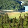 View of Yukon River upstream of and from a hill above the sonar site.